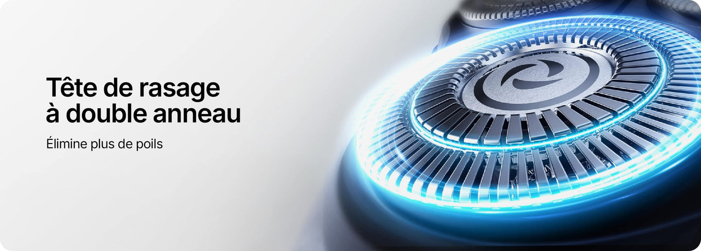 Vironix™ V1 Pro Rasoir Électrique 4D – Rasoir Rotatif Étanche avec Lames de Précision et Tondeuse Intégrée