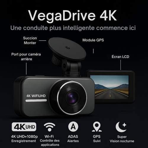 VegaDrive - Caméra embarquée intelligente Full HD 4K