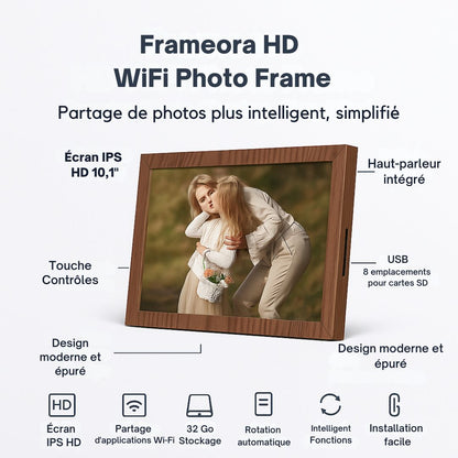 Frameora HD WiFi Cadre Photo – Écran Tactile IPS de 10,1"