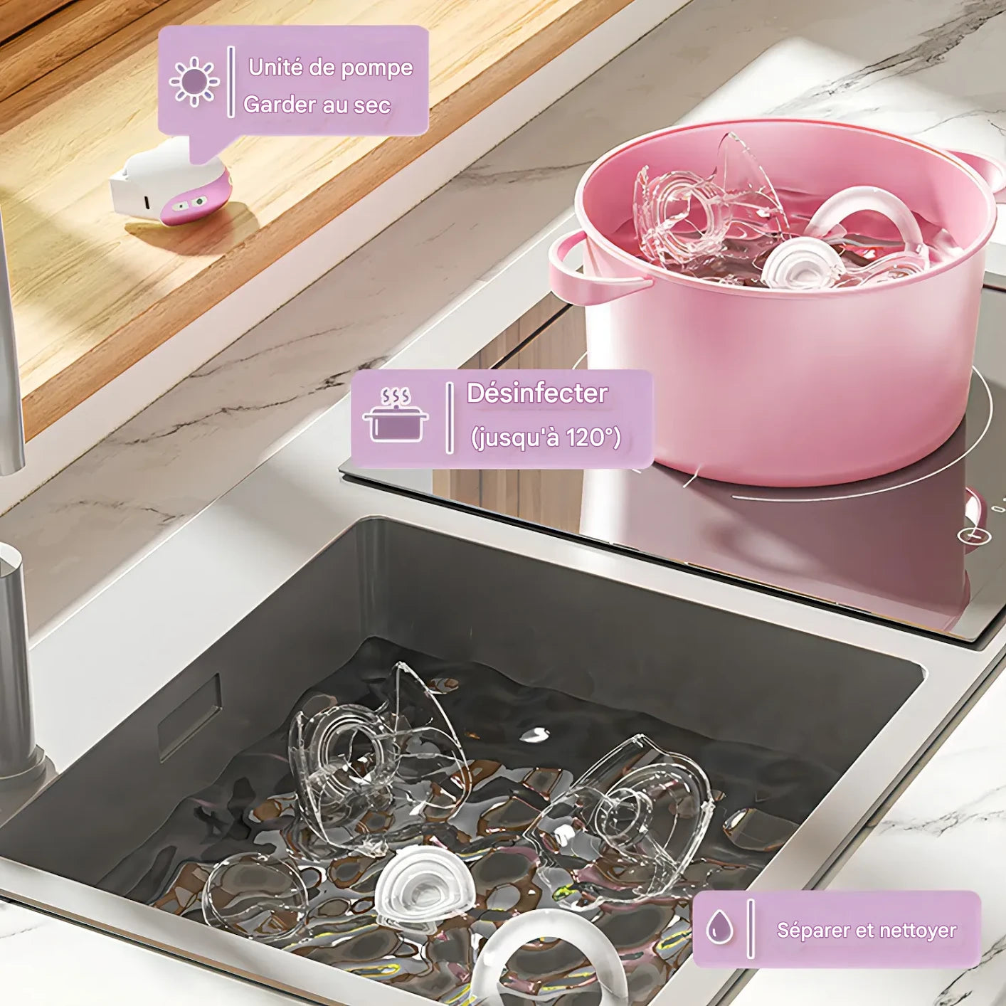 Tire-lait portable NurturaFlow – Mains libres, silencieux et rechargeable