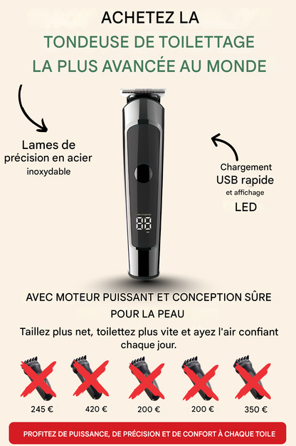 Tondeuse de toilettage AstraBlade – Tondeuse à cheveux et à barbe rechargeable tout-en-un pour hommes