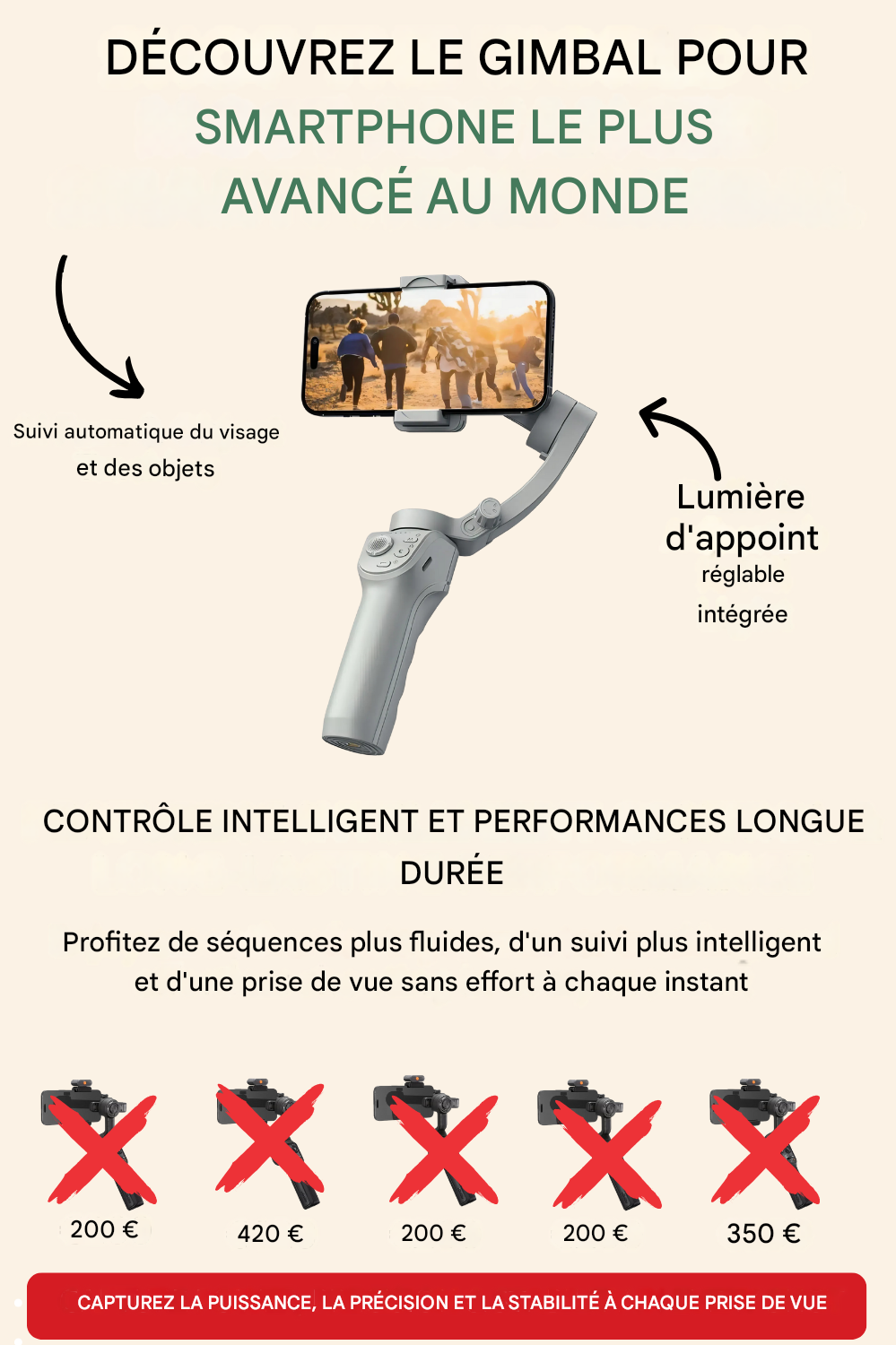 ZenAxis Pro – Gimbal 3 axes pour smartphone