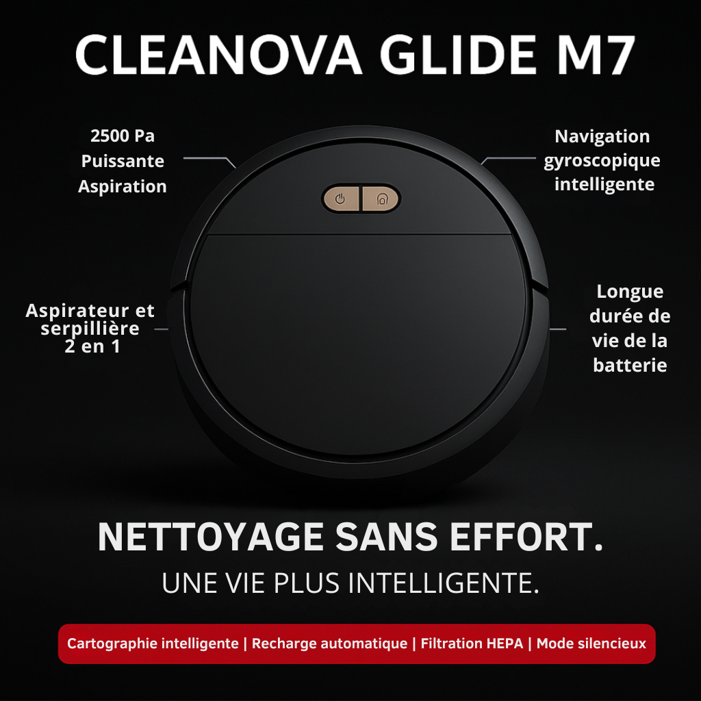Cleanova Glide M7 – Aspirateur Robot Intelligent