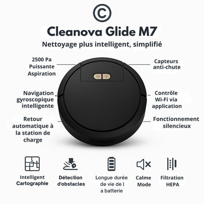 Cleanova Glide M7 – Aspirateur Robot Intelligent