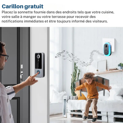 GuardianBell Pro Sonnette AI avec vision nocturne